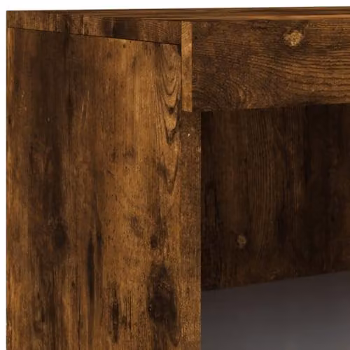 vidaXL Modern Sideboard with Integrated LED Lights in Smoked Oak, W: 60.5 cm, D: 37 cm, H: 100 cm – 4