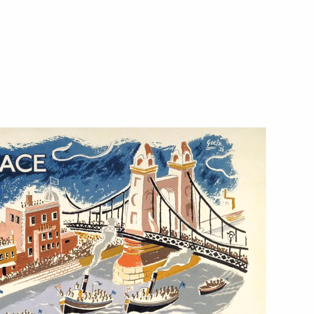 Transport for London Boat Race April 4 Vintage Multicolour Paper Poster Print – 2