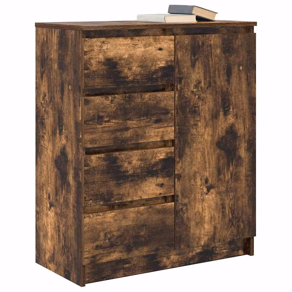 Berkfield Home Sideboard with Drawers in Smoked Oak Brown, W/D/H: 71 x 35 x 84 cm – 3
