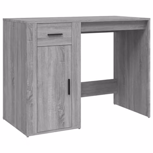vidaXL Modern Grey Writing Desk in Multilayer Wood W/D/H: 100 x 49 x 75 cm