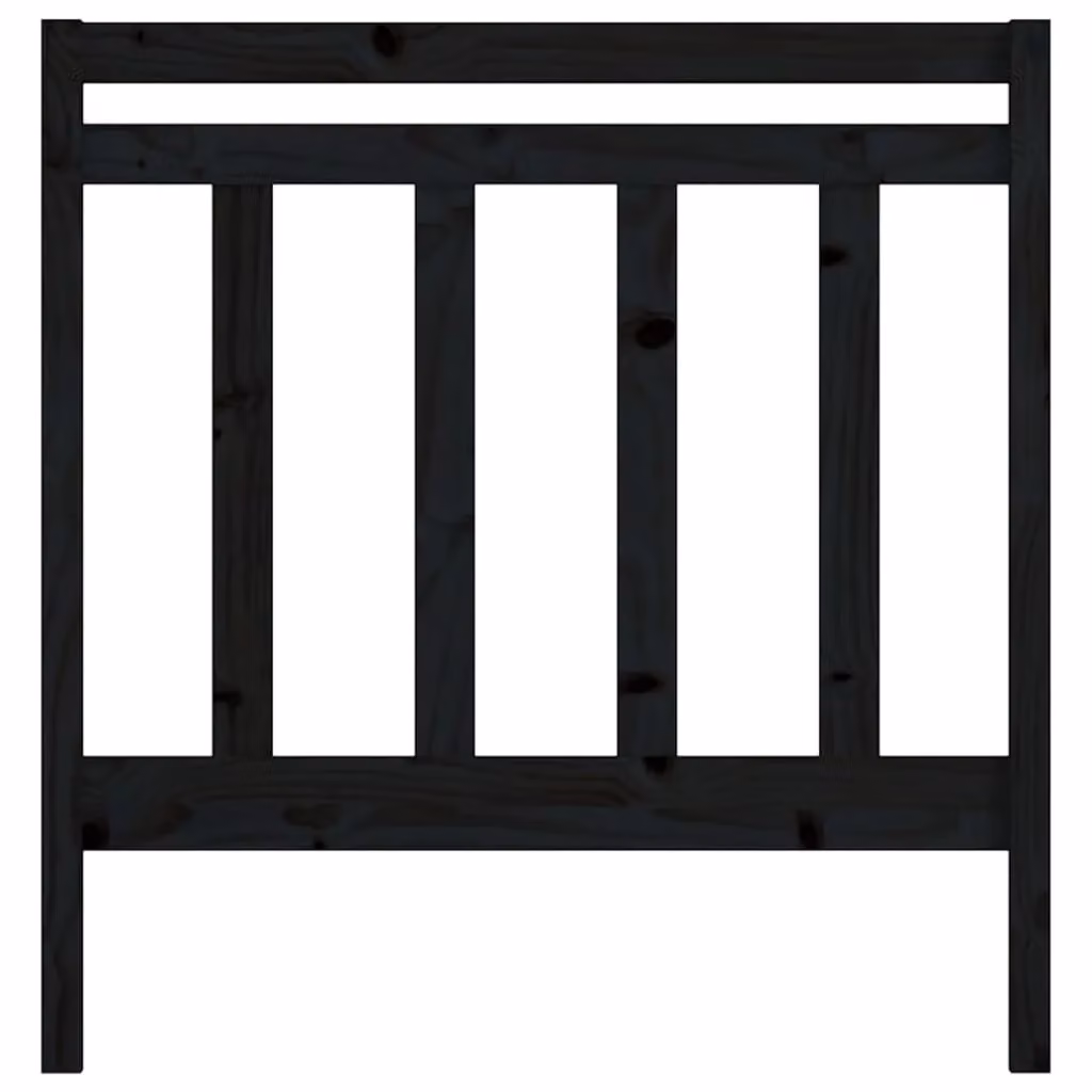 Berkfield Home Black Solid Pine Wood Bed Headboard, W/D/H: 96 x 4 x 100 cm – 3