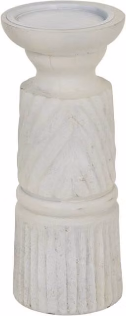 Bloomingville Modern White Geometric Glass Tabletop Candle Holder