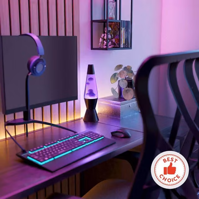 Eglo Best Choice LED Lava Table Lamp in Black and Violet