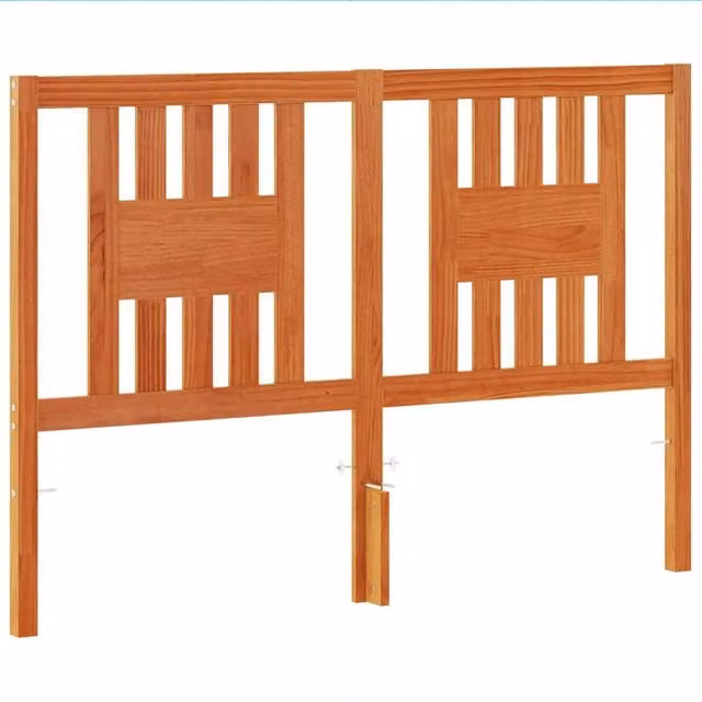 Berkfield Home Rustic Solid Wood Pine Headboard in Wax Brown, Width: 140 cm