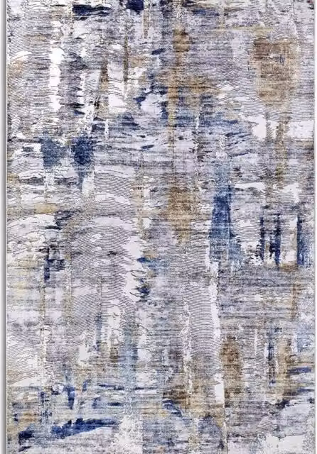 THE RUGS Imagination Malard Shortpile Abstract Modern Polyester Rug in Dark Blue, W/D/H: 120 x 170 cm