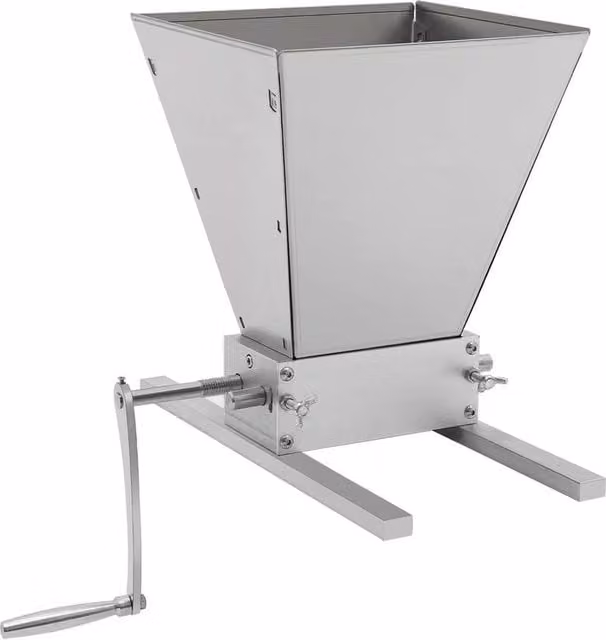 SPETLEK 2 Roller Manual Grain Mill Barley Grinder and Malt Crusher in Silver Stainless Steel – 1