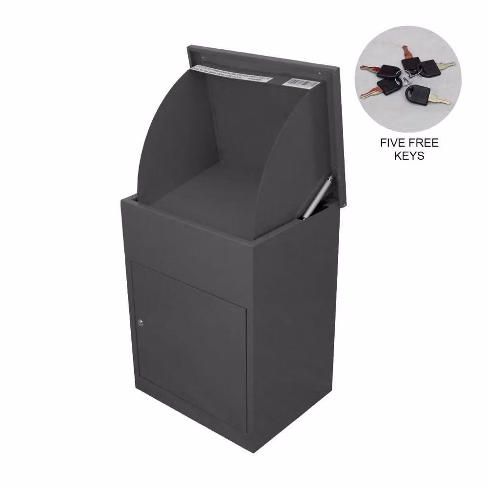 Monstershop Grey Free Standing Galvanised Steel Parcel Post Box – 2