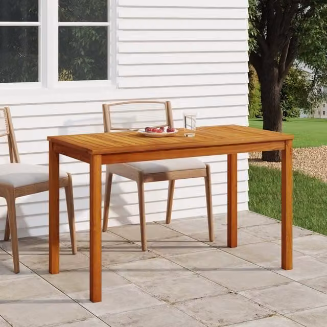 Berkfield Home Garden Table in Brown Solid Acacia Wood W/D/H: 110 x 55 x 67 cm – 1