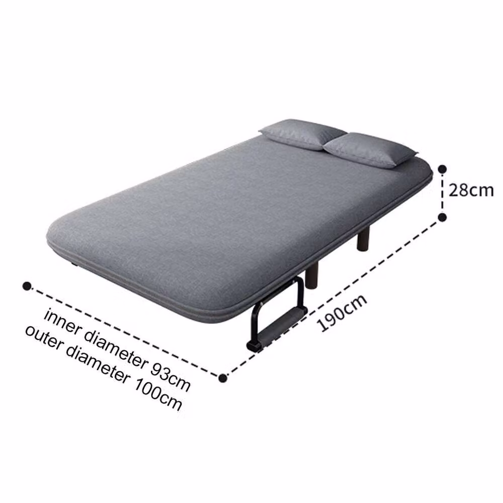 FORGEVIO Double Fabric Sofa Bed Sleeper in Grey with Metal Frame – 2