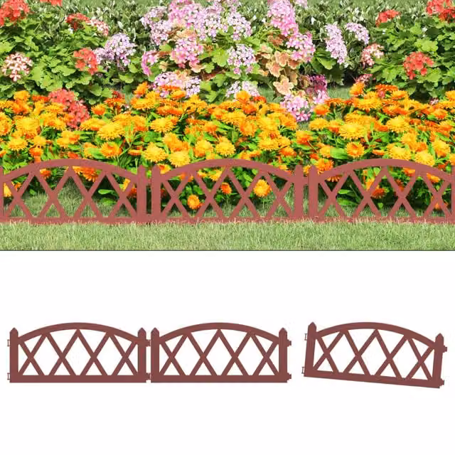 Berkfield Home Red Plastic Lawn Edgings, 17 Pieces, 10 m
