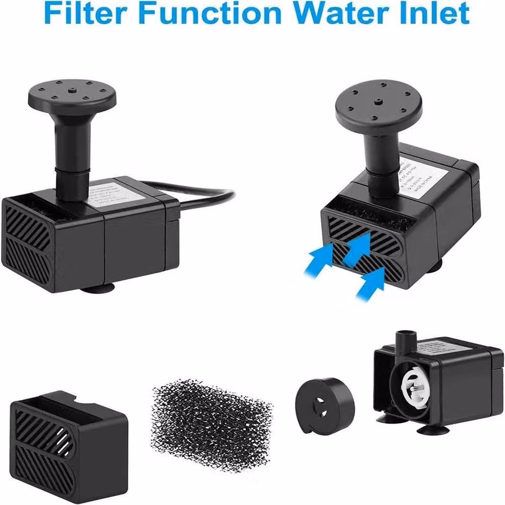 FLAVORA Solar Powered Water Feature Fountain Pump in Black – 5