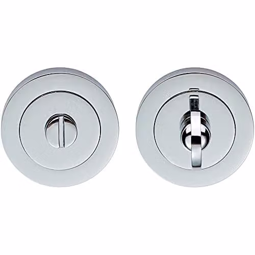 Loops Thumbturn Lock and Release Handle with 50mm Diameter Round Rose in Polished Chrome