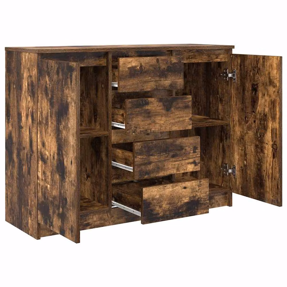 Berkfield Home Smoked Oak Sideboard with Drawers in Brown, W/D/H: 100.5 x 35 x 76 cm – 4