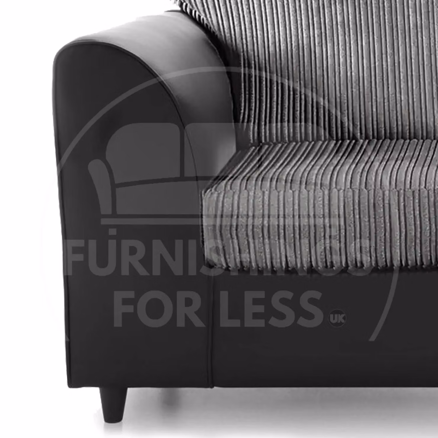 Furnishings For Less UK Luxor 3 Piece Fabric Sofa Suite in Grey with Scatter Back and Matching Design – 3