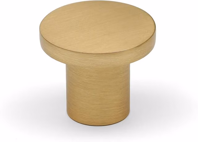 Brushed Gold Brass Round Cabinet Knob