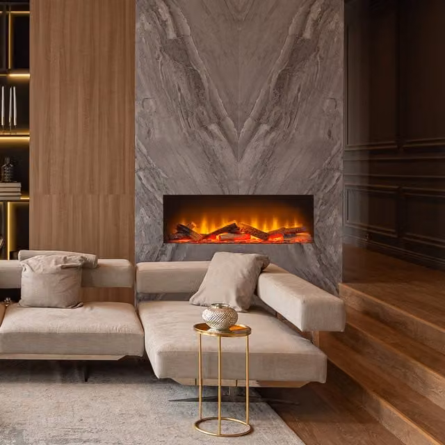 Acantha Aspire 100 Black Fully Inset Recessed Media Wall Electric Fire
