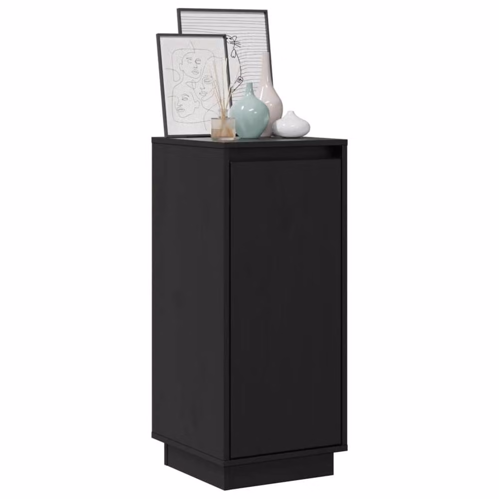 Berkfield Home Set of 2 Black Solid Wood Pine Sideboards, W/D/H: 31.5 x 34 x 75 cm – 3