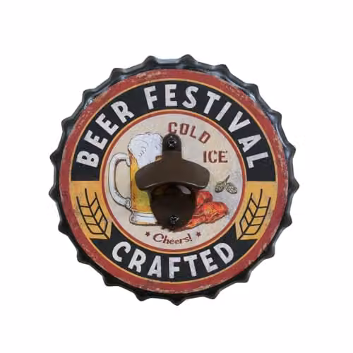 Gifts Direct 2 U Wall Mounted Metal Beer Bottle Opener in Red and Multicolour – 1