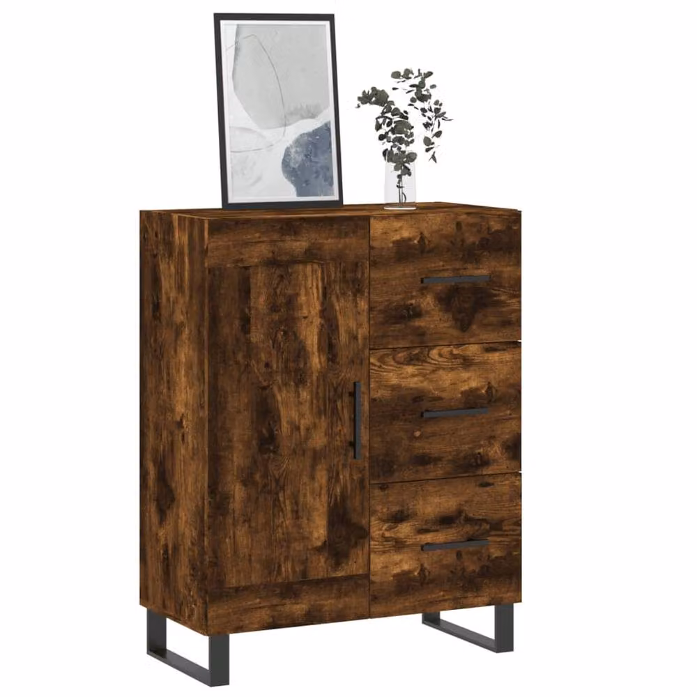 Berkfield Home Modern Smoked Oak Sideboard in Brown, W/D/H: 69.5 x 34 x 90 cm – 3