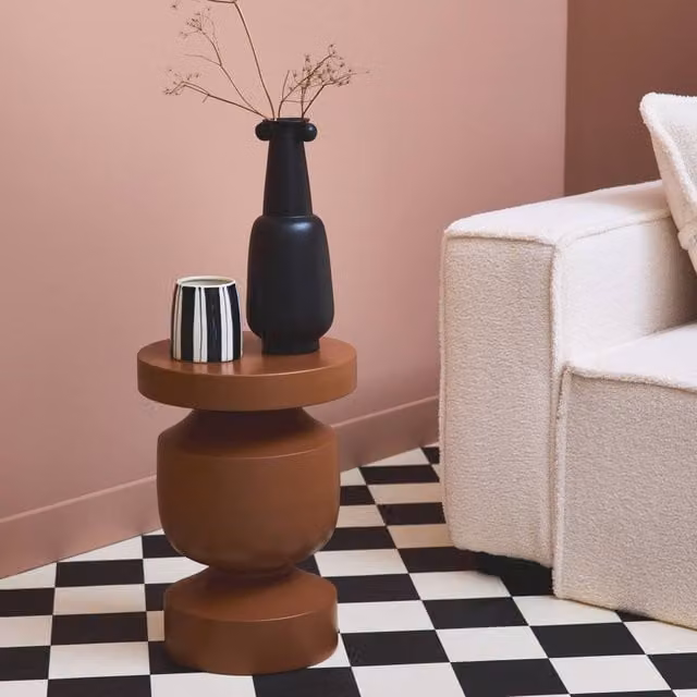 sweeek Metal Side Table in Terracotta, W/D/H: 30.5 x 30.5 x 43.5 cm – 1