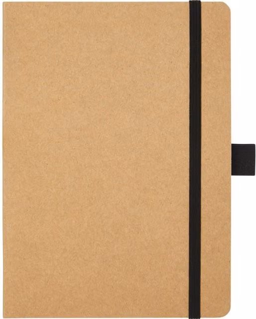 Berk Recycled Paper Softcover Lined Notebook with Elastic Closure in Black