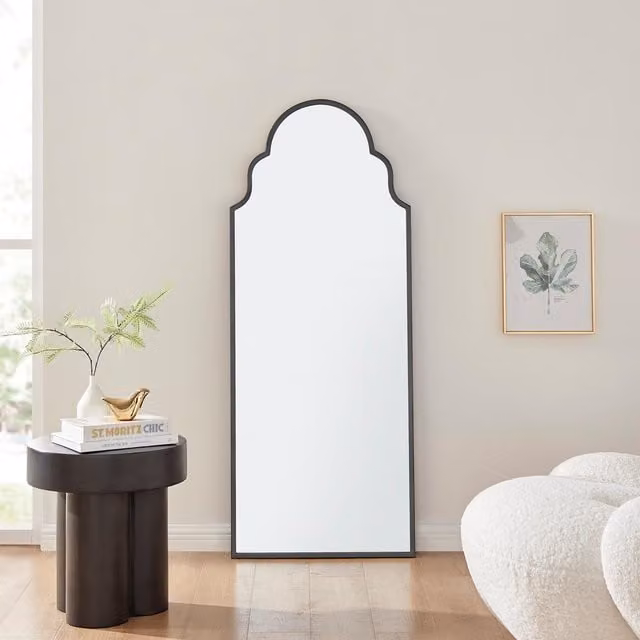 FurnitureboxUK Hima Black Metal Framed Moroccan Arch Glam Wall Mirror – 1