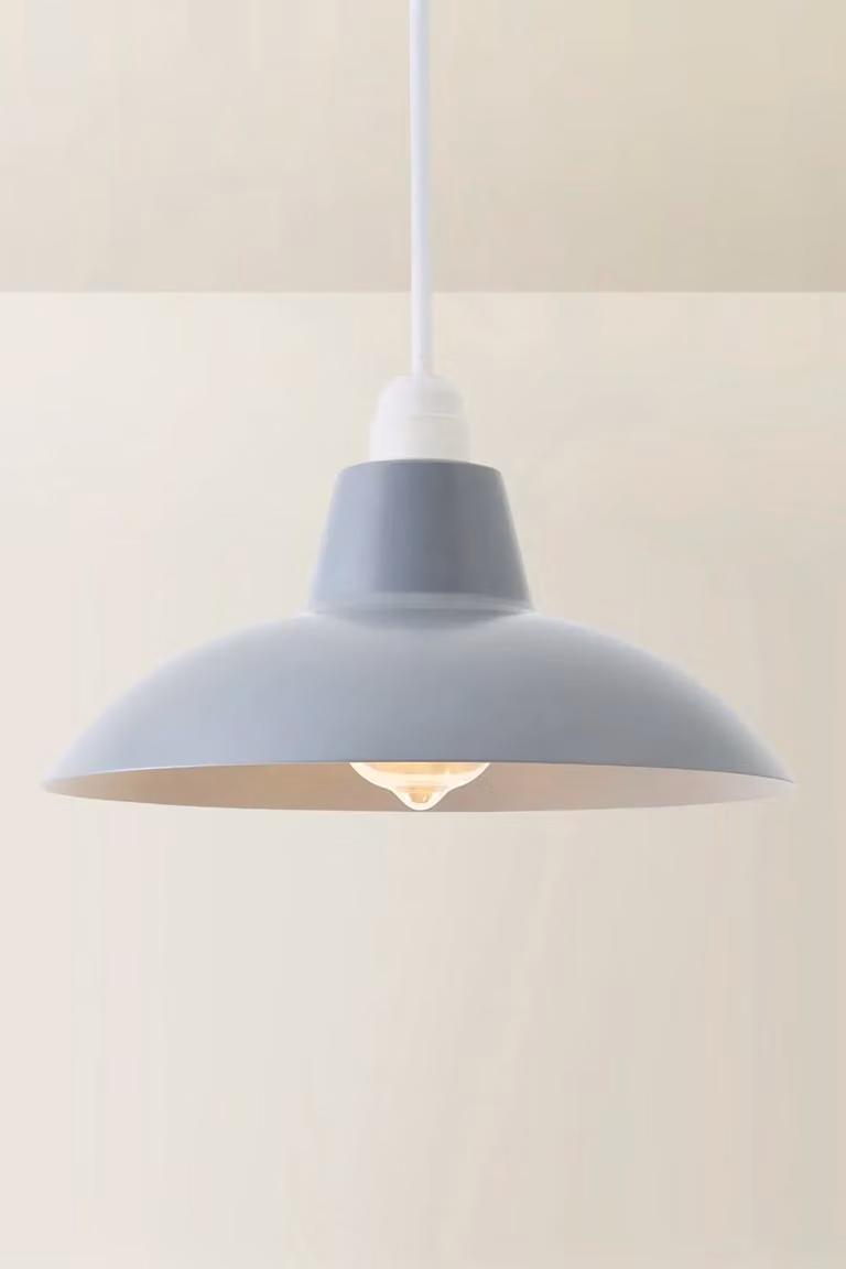ValueLights Civic Grey Metal Retro Dome Ceiling Pendant Shade, Width: 28.8 cm
