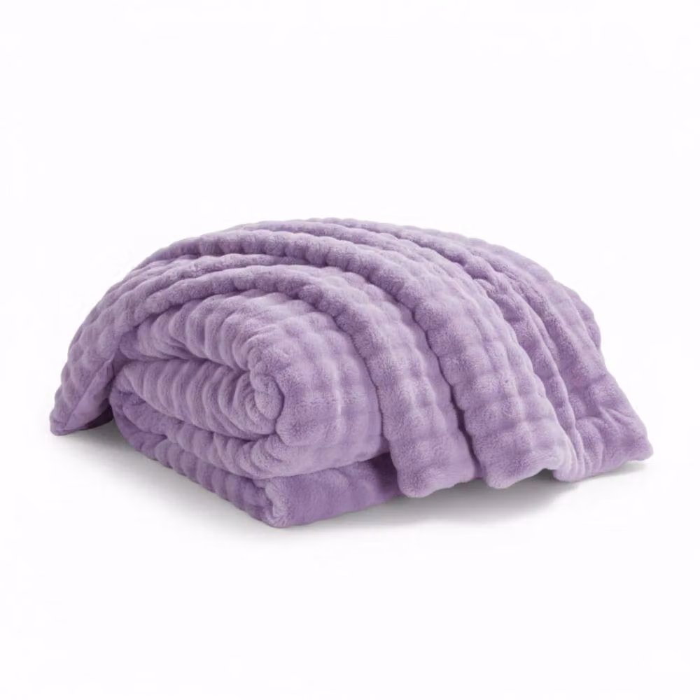 Snug City Rabbit Faux Fur Throw Blanket in Purple, W/D/H: 150 x 200 cm – 2