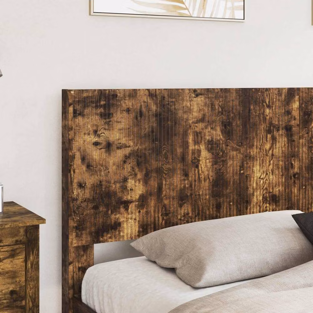 Berkfield Home Modern Bed Frame with Headboard and Lift-Up Storage in Smoked Oak Brown, W/D/H: 180 x 200 cm – 3
