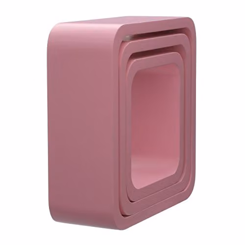 Premier Housewares Set of 3 Pink MDF Wall Mounted Cubes – 3
