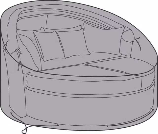 Charles Bentley Deluxe Rattan Day Bed Cover in Black Polyester