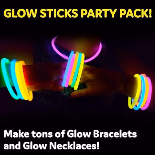 SHATCHI 100-Piece Multicolour Glow Stick Set, 20cm Neon Party Accessories for Kids – 3