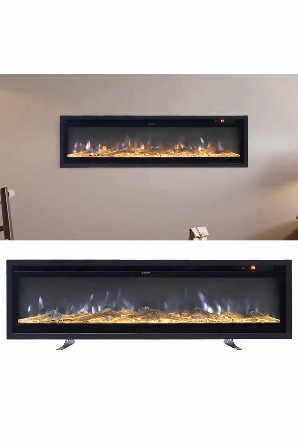 Living and Home 60 Inch Electric Fireplace in Black – 4