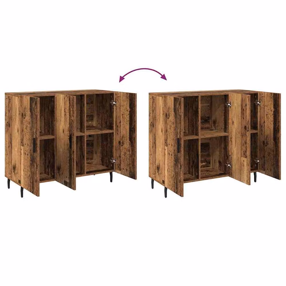 Berkfield Home Brown Industrial Sideboard with Storage Door, W/D/H: 90 x 34 x 80 cm – 7