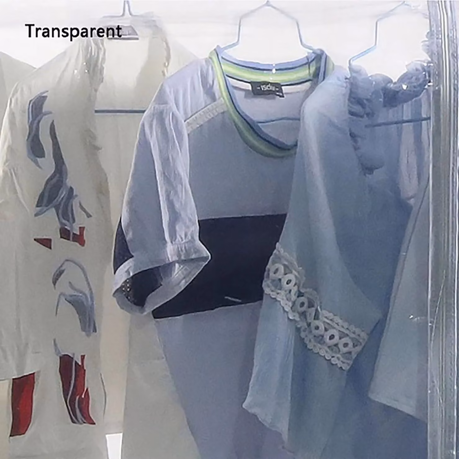 Xample Transparent Plastic Clothes Rail Cover with Zip Up Closure – 2