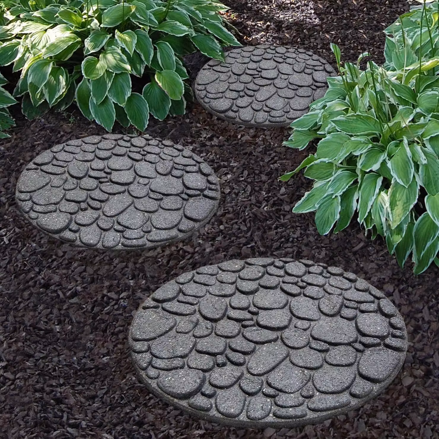 Nicoman Grey Rubber River Rock Garden Stepping Stone – 4