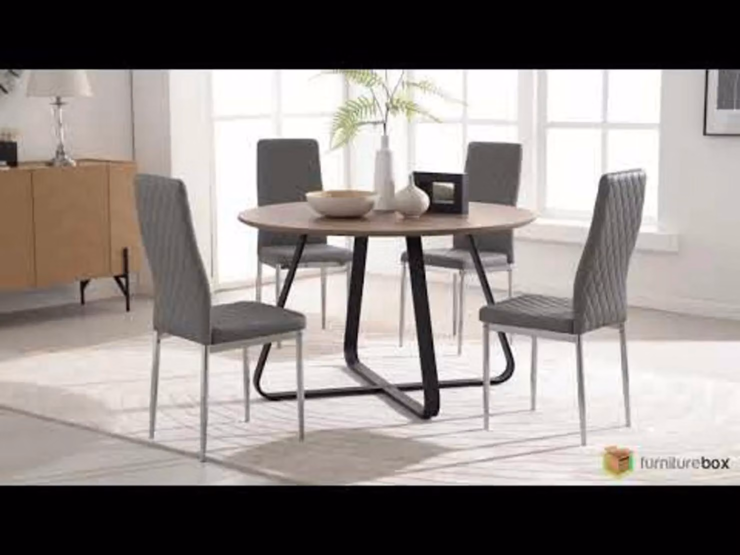 FurnitureboxUK Santorini Round Wood Dining Table in Brown, Diameter: 120 cm – 4