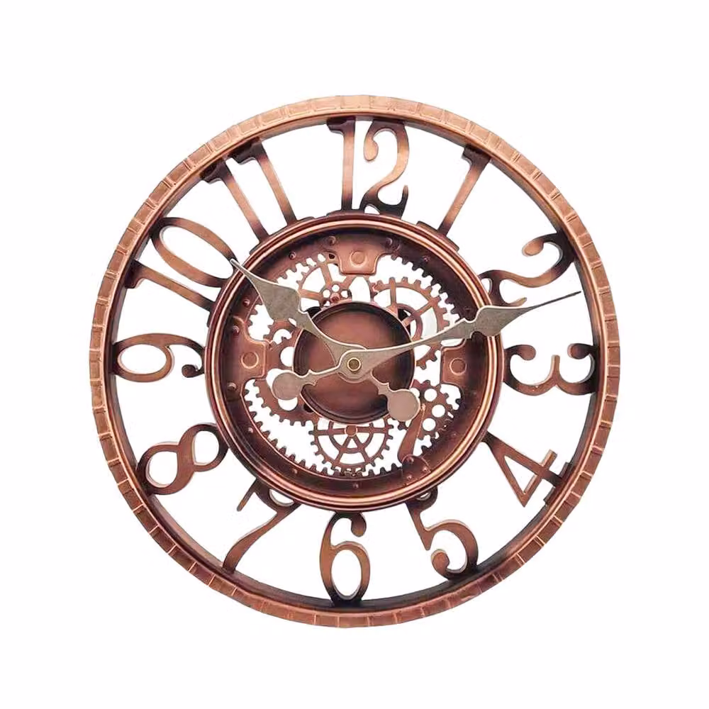 Marco Paul Bronze Skeleton Mechanical Round Wall Clock for Indoor and Outdoor Use, Diameter: 30.5 cm – 2