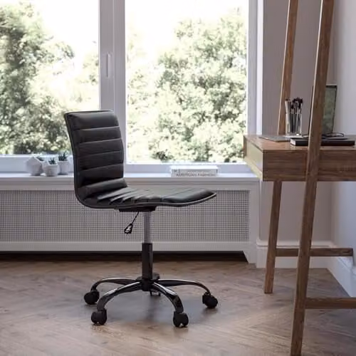 FWStyle Executive Office Chair in Black Synthetic Leather with 360 Degree Swivel and Castors – 2