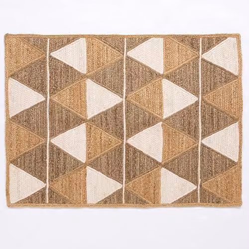 Naturelle Prestbury Natural Geo Handbraided Jute Rug, Beige, W: 120 cm, D: 170 cm – 1