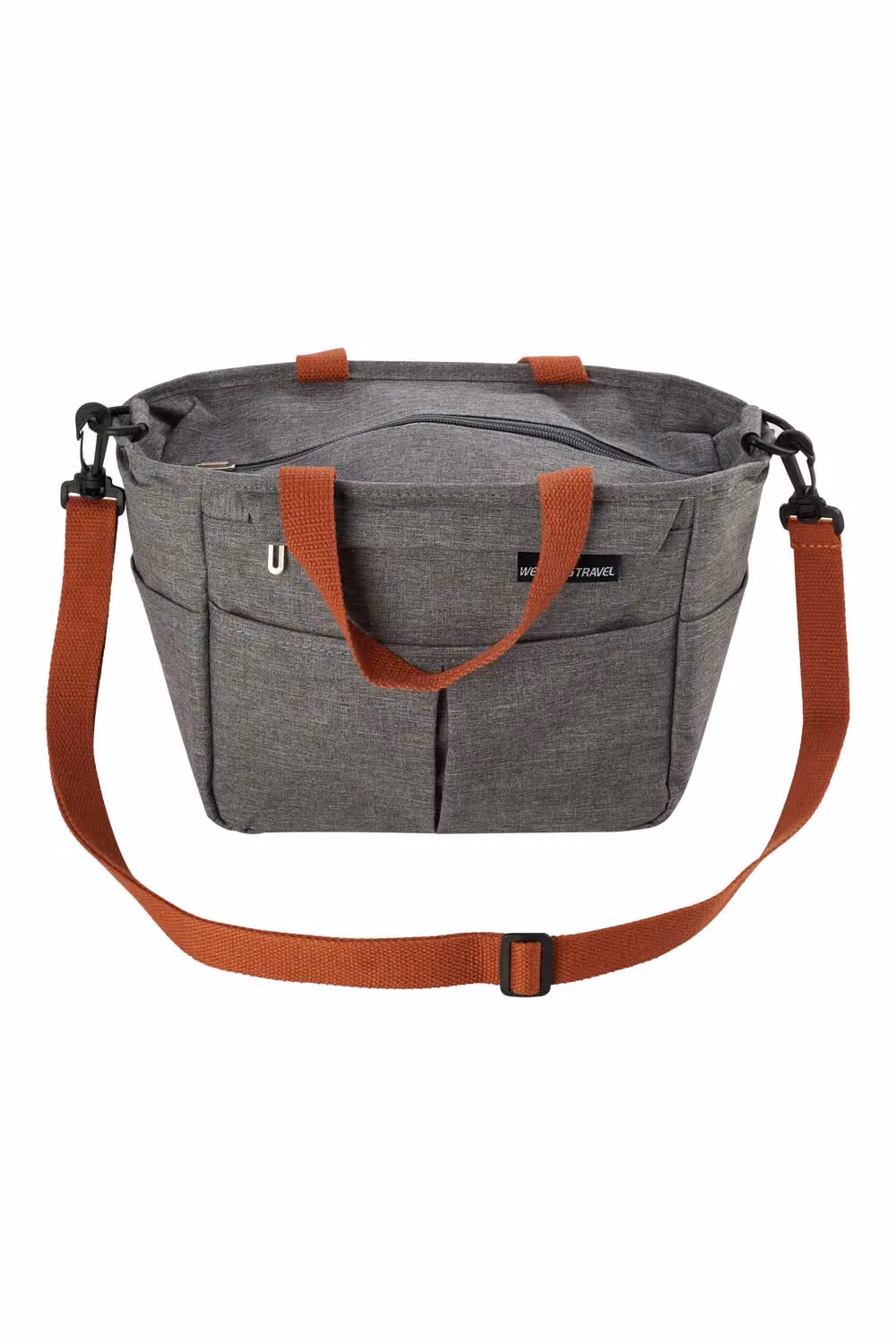 Living and Home 6.5L Multi-Grid Portable Insulated Lunch Tote Bag with Adjustable Shoulder Strap in Grey – 3