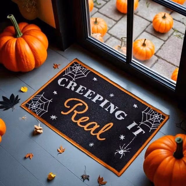 Garden Greatness Creeping It Real Halloween Doormat in Black – 1