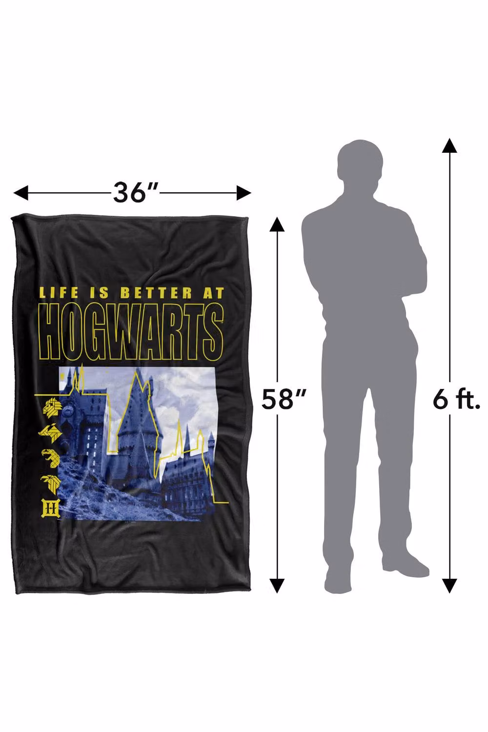 Warner Bros. Harry Potter Life Is Better At Hogwarts Super Soft Fleece Throw Blanket, Multicolour, W: 152 cm, D: 127 cm – 8
