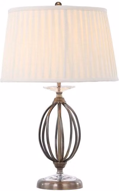 Netlighting Aegean 1 Light Table Lamp in Yellow and Aged Brass with E27 Socket – 1