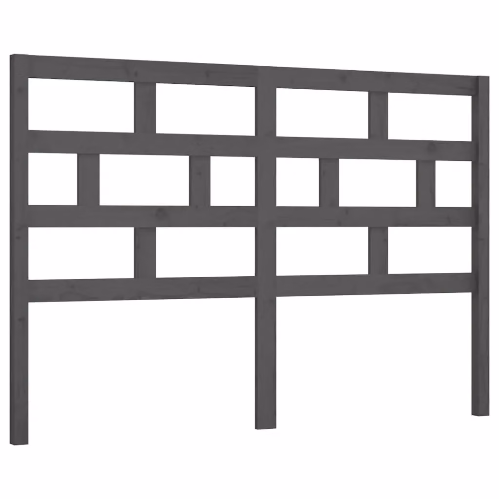 Berkfield Home Grey Rustic Solid Pine Wood Bed Headboard W/D/H: 141 x 4 x 100 cm – 2