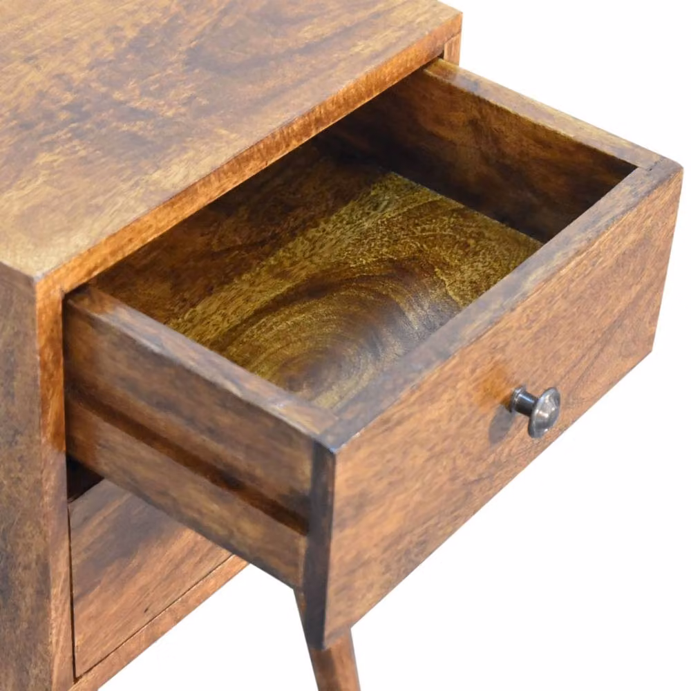 Wyld Haus Olbia Mini 2 Drawer Bedside Table in Brown Mango Wood – 5