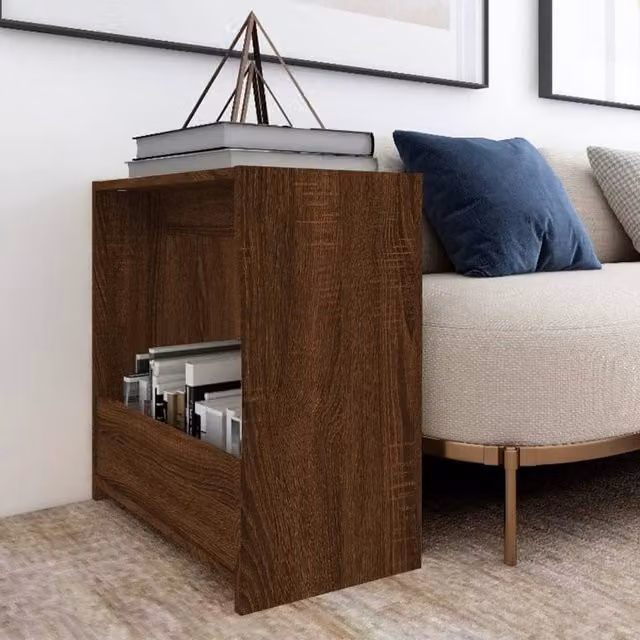 Berkfield Home Rustic Brown Oak Side Table, W/D/H: 26 x 50 x 50 cm – 1