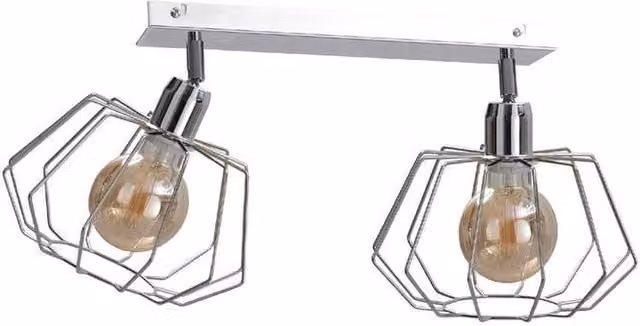Netlighting Luna Twin Ceiling Spotlight in Silver, 50cm, 2x E27, Dimmable