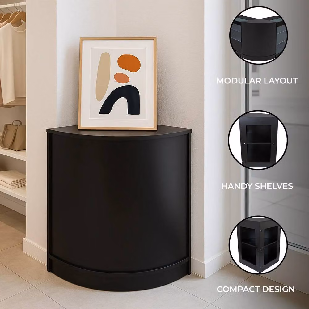 Monstershop Retail Shop Corner Counter CM60 in Black Matt MDF – 2
