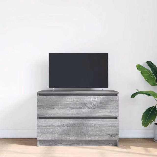 Berkfield Home Grey Sonoma TV Cabinet in Engineered Wood, W/D/H: 80 x 35 x 54 cm – 1